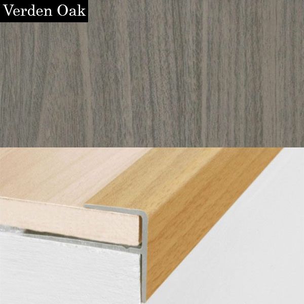Aluminium Push-In Stair Nosing with Wood Effect Edge Trim