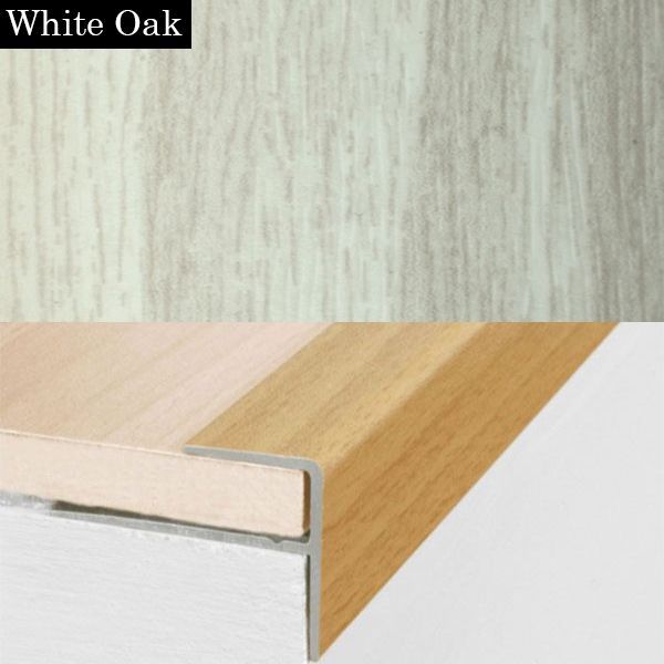 Aluminium Push-In Stair Nosing with Wood Effect Edge Trim