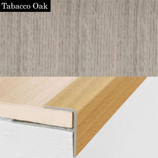 Aluminium Push-In Stair Nosing with Wood Effect Edge Trim