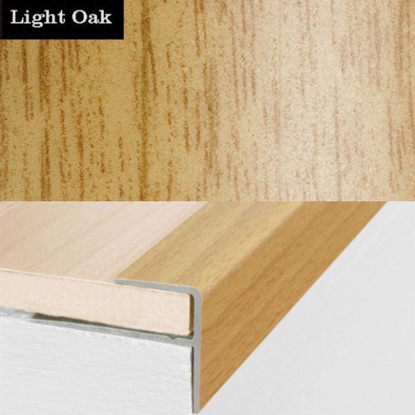 Aluminium Push-In Stair Nosing with Wood Effect Edge Trim