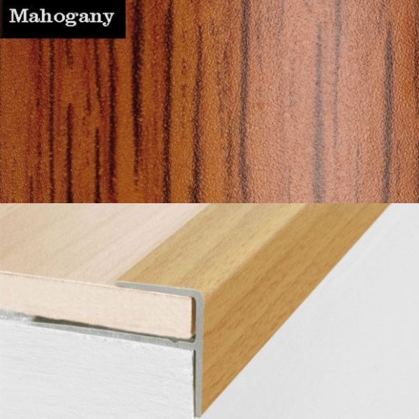 Aluminium Push-In Stair Nosing with Wood Effect Edge Trim
