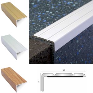 Non Slip Aluminium Retro Fit Self Adhesive Stair Nosing