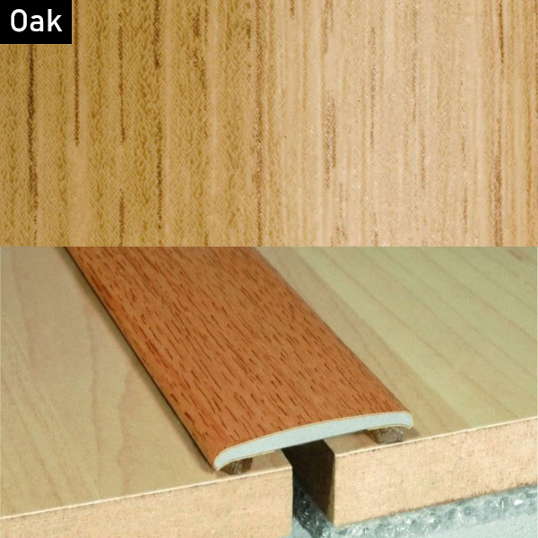 Aluminium Self-Adhesive Wood Effect Flat Door Threshold Strip