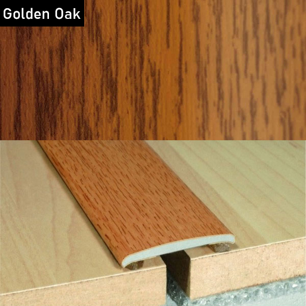 Aluminium Self-Adhesive Wood Effect Flat Door Threshold Strip