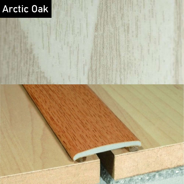 Aluminium Self-Adhesive Wood Effect Flat Door Threshold Strip