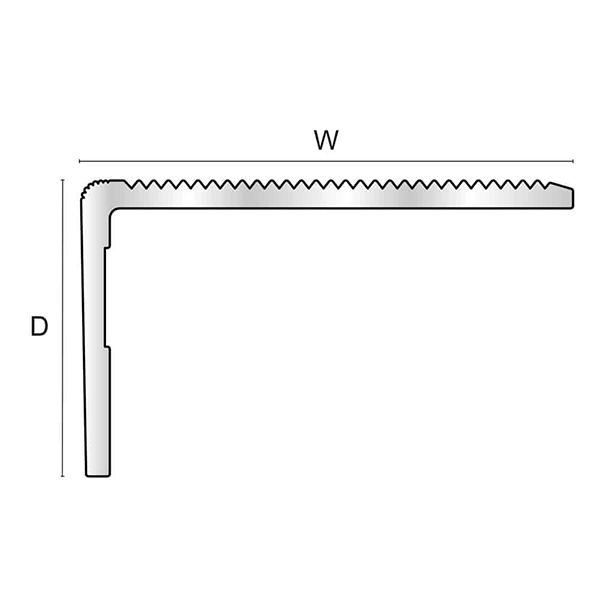 Aluminium Retro fit Strong Non Slip Stair Nosing 