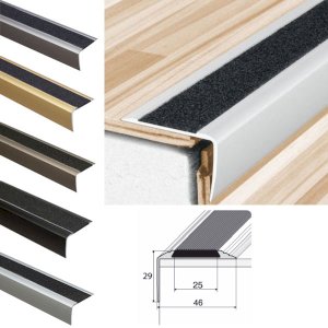 Aluminium Anodised Stairs Nosing Edge Trim With Anti-Slip Tape