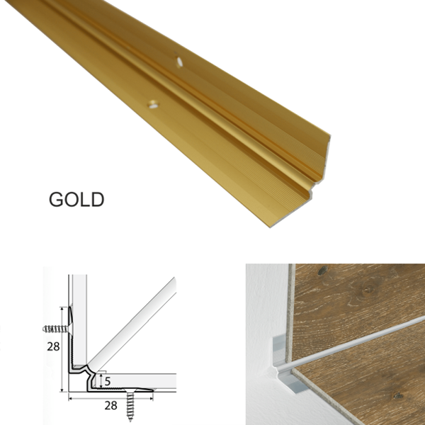 Aluminium Anodised Stairs Nosing Trims For Inner Corner Vinyl Floor