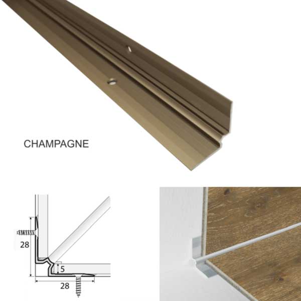 Aluminium Stairs Nosing For Inner corner Luxury Click Vinyl Flooring