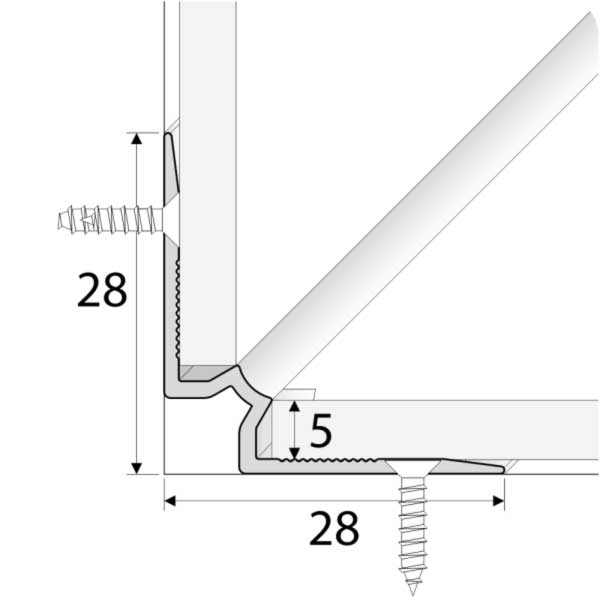 Aluminium Stairs Nosing For Inner corner Luxury Click Vinyl Flooring