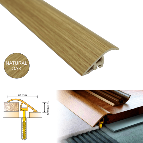 Aluminium UPVC Wood Effect Door Threshold Trim for Floor