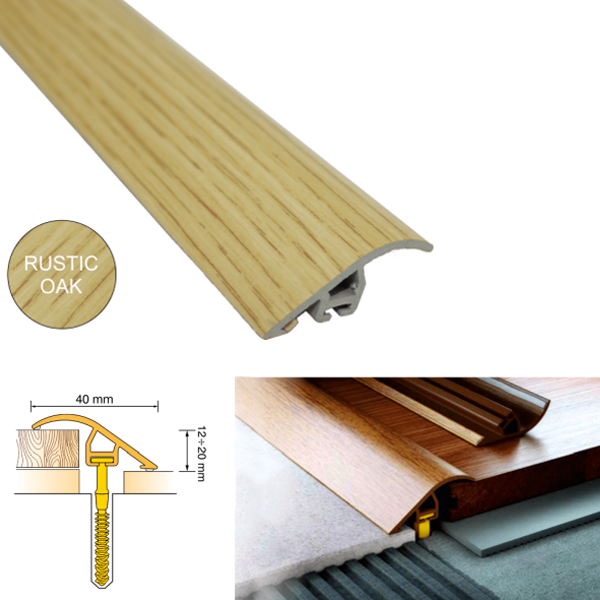 Aluminium UPVC Wood Effect Door Threshold Trim for Floor