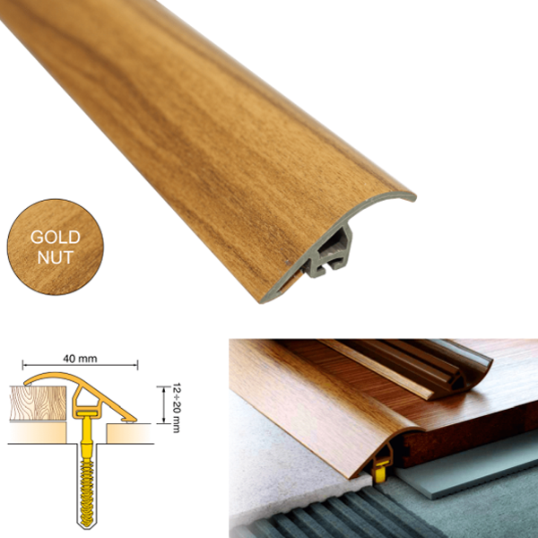 Aluminium UPVC Wood Effect Door Threshold Trim for Floor