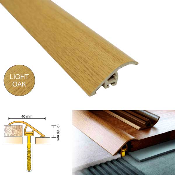 Aluminium UPVC Wood Effect Door Threshold Trim for Floor