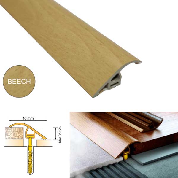 Aluminium UPVC Wood Effect Door Threshold Trim for Floor