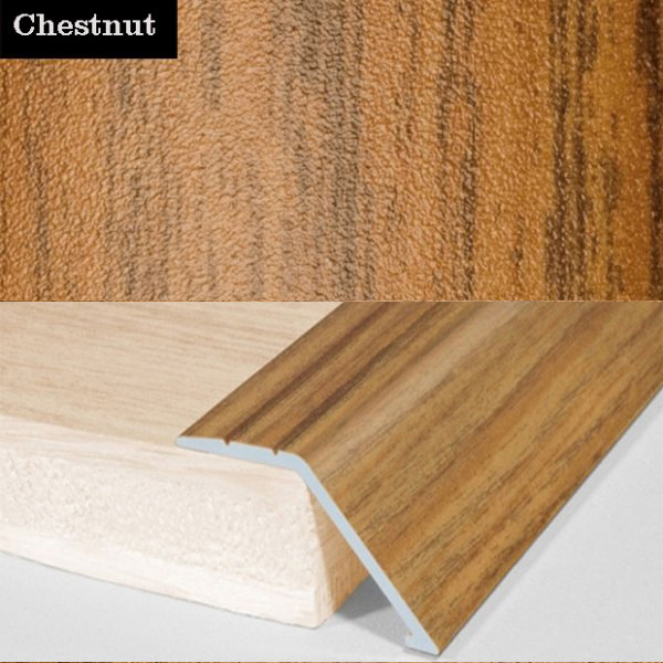 Aluminium Wood Effect Door Threshold Ramp Trim for Carpet and Floor