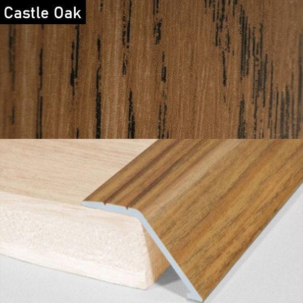 Aluminium Wood Effect Door Threshold Ramp Trim for Carpet and Floor