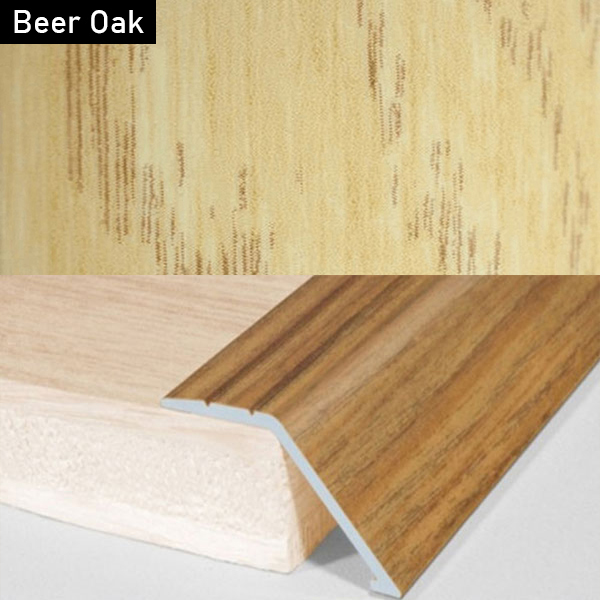 Aluminium Wood Effect Door Threshold Ramp Trim for Carpet and Floor