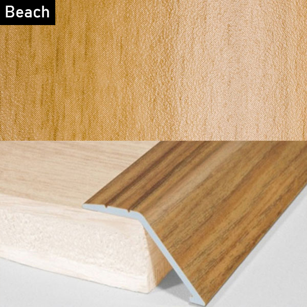 Aluminium Wood Effect Door Threshold Ramp Trim for Carpet and Floor
