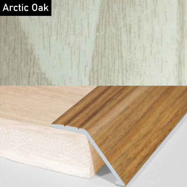 Aluminium Wood Effect Door Threshold Ramp Trim for Carpet and Floor
