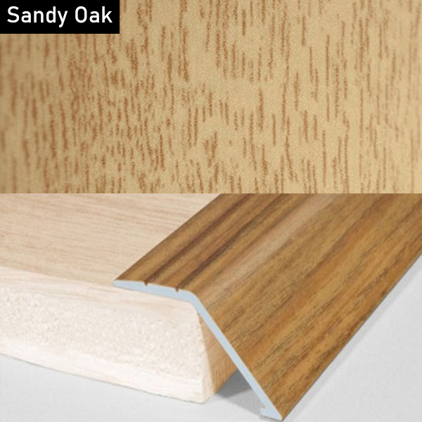 Aluminium Wood Effect Door Threshold Ramp Trim for Carpet and Floor
