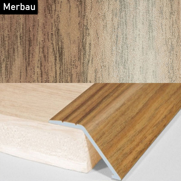 Aluminium Wood Effect Door Threshold Ramp Trim for Carpet and Floor