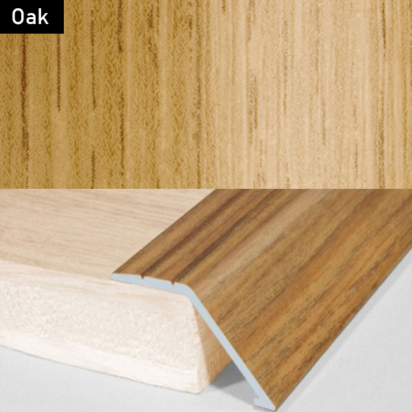 Aluminium Wood Effect Door Threshold Ramp Trim for Carpet and Floor