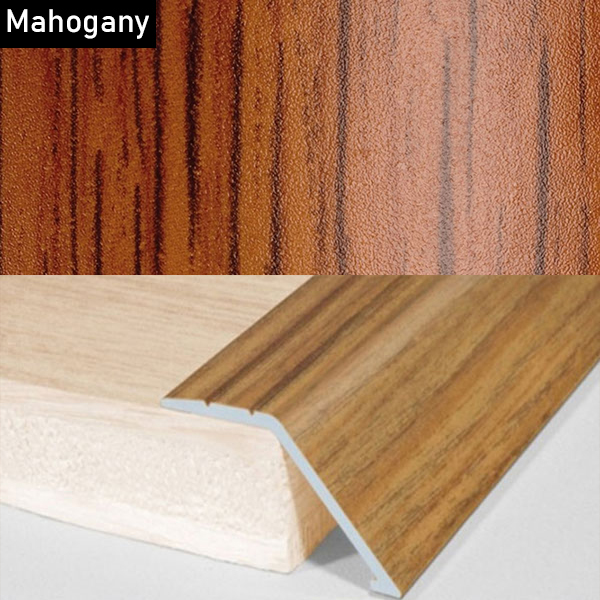 Aluminium Wood Effect Door Threshold Ramp Trim for Carpet and Floor