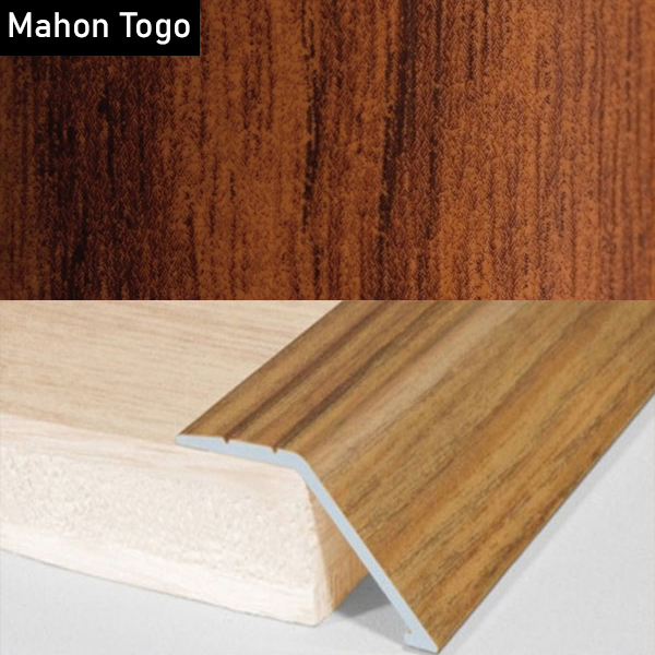 Aluminium Wood Effect Door Threshold Ramp Trim for Carpet and Floor
