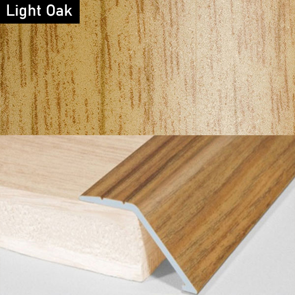 Aluminium Wood Effect Door Threshold Ramp Trim for Carpet and Floor