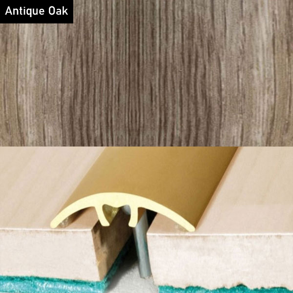 Aluminium Wood Effect Door Threshold Strip for Laminate and Carpet