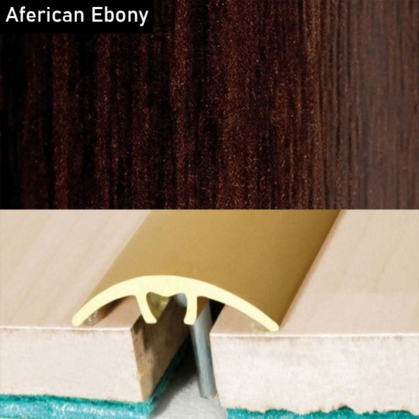 Aluminium Wood Effect Door Threshold Strip for Laminate and Carpet