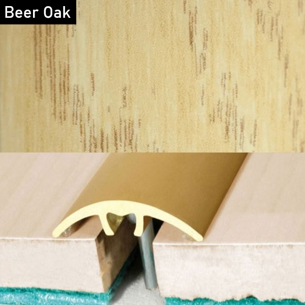 Aluminium Wood Effect Door Threshold Strip for Laminate and Carpet