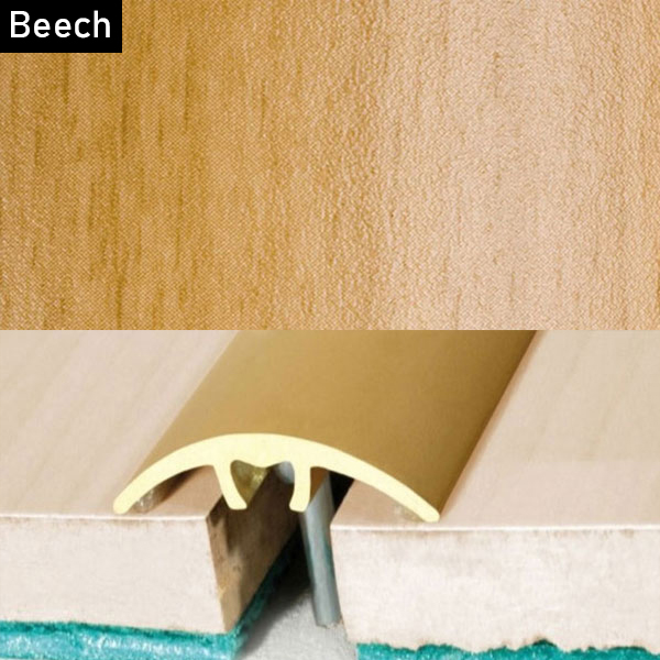 Aluminium Wood Effect Door Threshold Strip for Laminate and Carpet