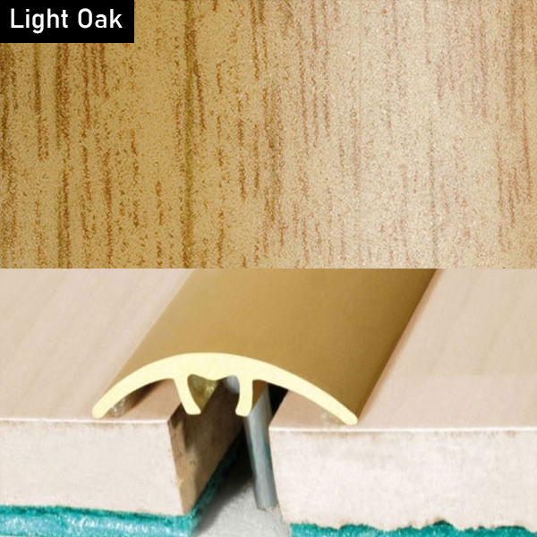Aluminium Wood Effect Door Threshold Strip for Laminate and Carpet