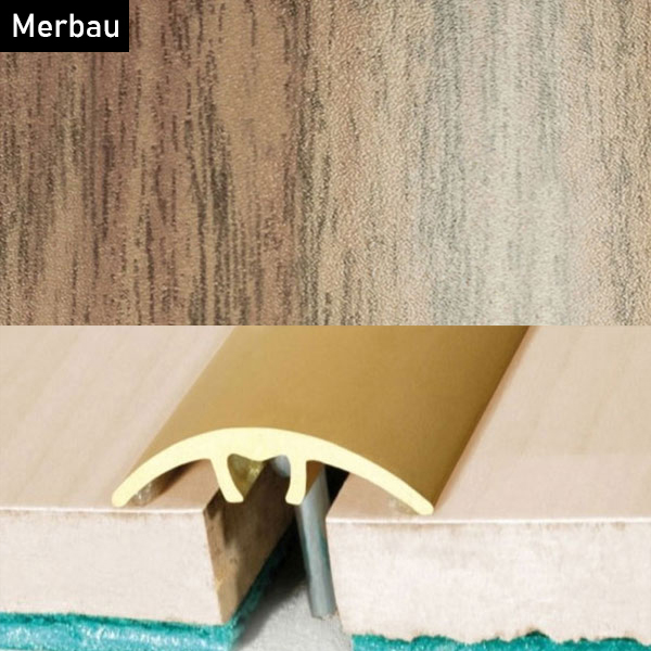 Aluminium Wood Effect Door Threshold Strip for Laminate and Carpet