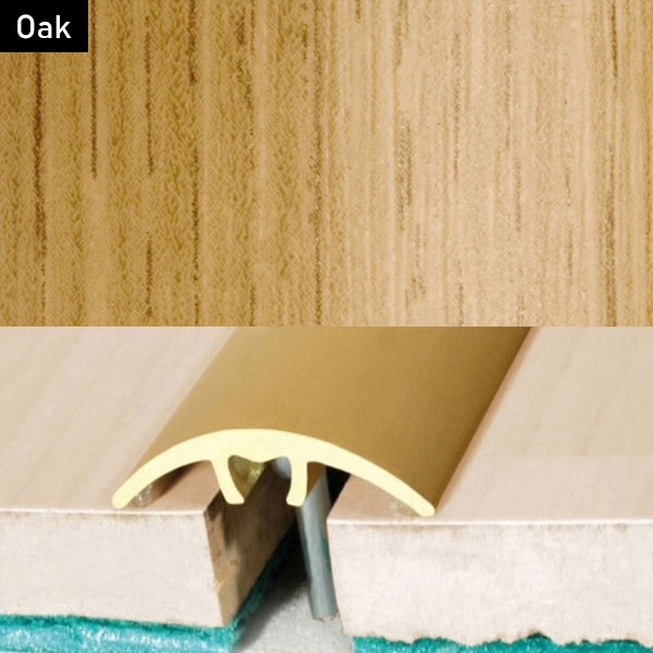 Aluminium Wood Effect Door Threshold Strip for Laminate and Carpet