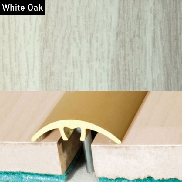 Aluminium Wood Effect Door Threshold Strip for Laminate and Carpet