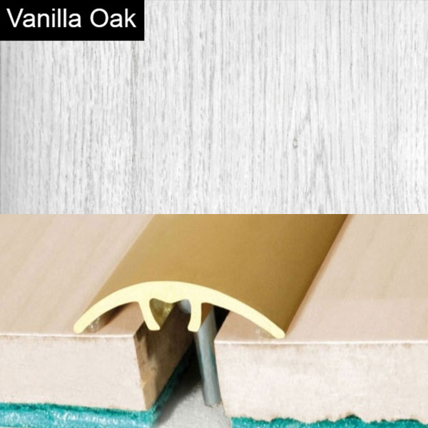 Aluminium Wood Effect Door Threshold Strip for Laminate and Carpet