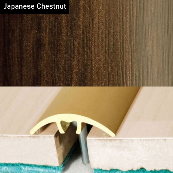 Aluminium Wood Effect Door Threshold Strip for Laminate and Carpet
