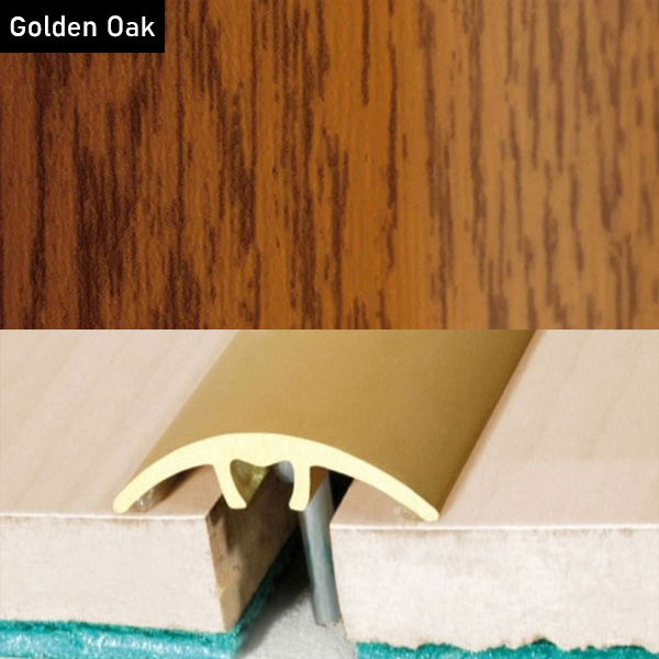 Aluminium Wood Effect Door Threshold Strip for Laminate and Carpet