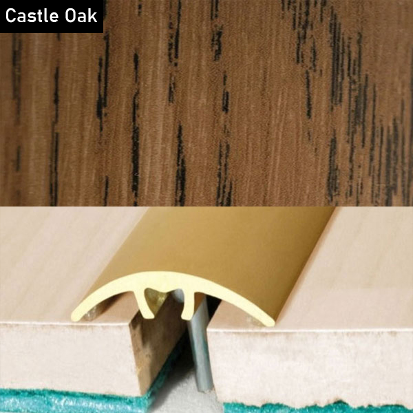 Aluminium Wood Effect Door Threshold Strip for Laminate and Carpet