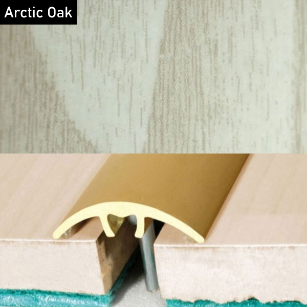 Aluminium Wood Effect Door Threshold Strip for Laminate and Carpet