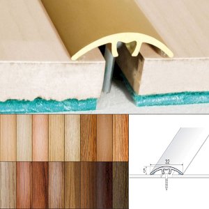 Aluminium Wood Effect Door Threshold Strip for Laminate and Carpet