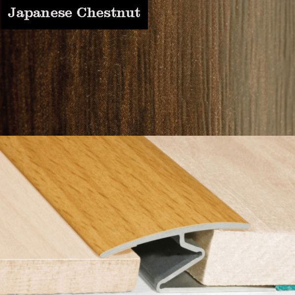 Aluminium Wood Effect Door Thresholds For Vinyl, Laminate & Wooden Floors