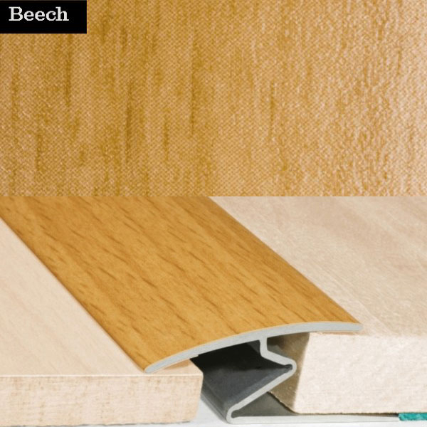 Aluminium Wood Effect Door Thresholds For Vinyl, Laminate & Wooden Floors