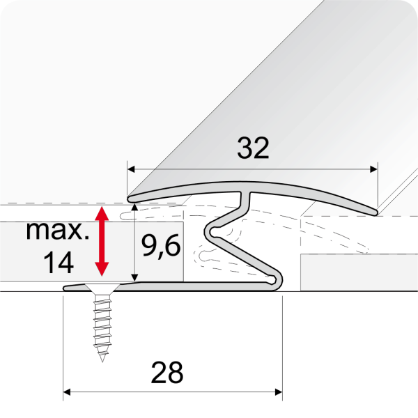 Aluminium Wood Effect Door Thresholds For Vinyl, Laminate & Wooden Floors