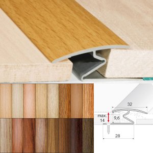 Aluminium Wood Effect Door Thresholds For Vinyl, Laminate & Wooden Floors