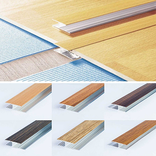 Aluminium Wood Effect Floor Trim Door Threshold Laminate Connector