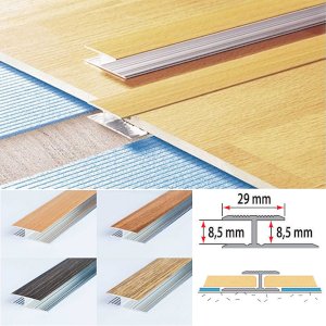 Aluminium Wood Effect Floor Trim Door Threshold Laminate Connector